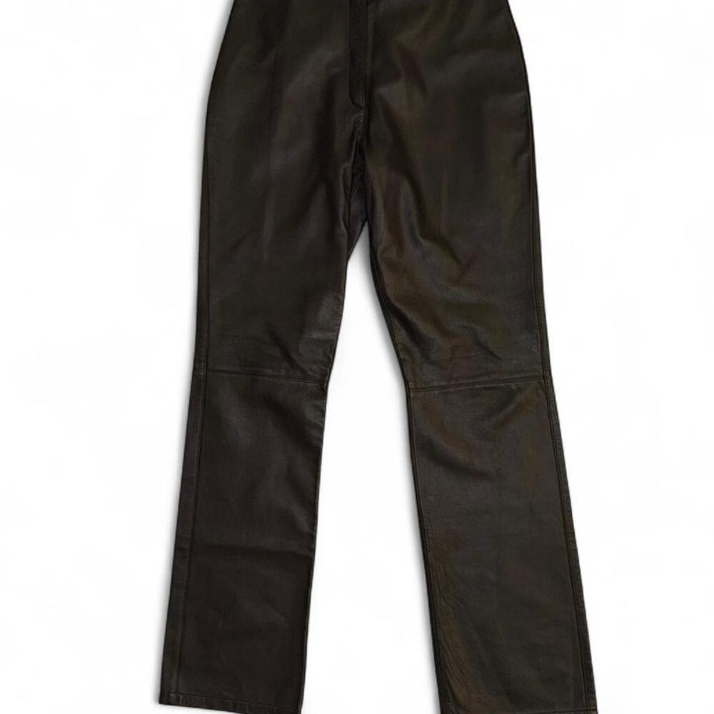 Vintage Vtg 90s leather trouser pants office siren boho western cowgirl